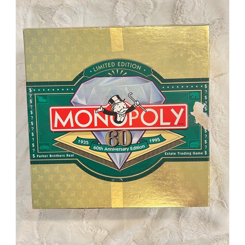 Monopoly 60th Anniversary Limited Edition Board Game 1995 Parker Brothers Family
